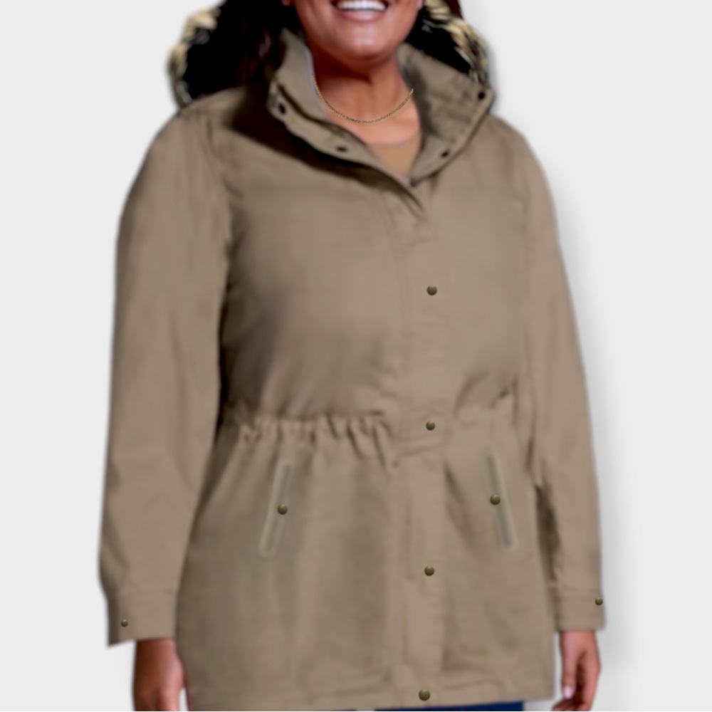 Lands’ End Women’s City Anorak Coat | 2X (20-22) | Balsam Bark | $75.00